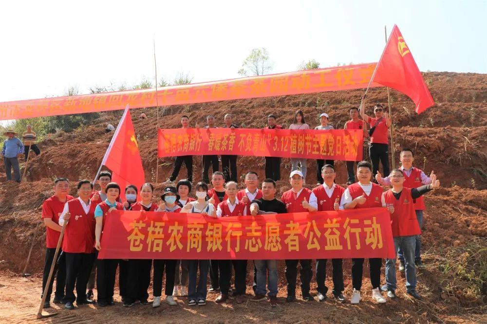 阳春三月，草长莺飞，在中国第44个“植树节”到来之际，为了践行绿色发展理念，为“双碳”目标充值，广西农信的党员和志愿者们，在桂西北山林间、在海岸滩涂边，在六堡茶山上、在大桂山的春土里栽种美好，聆听春天。

